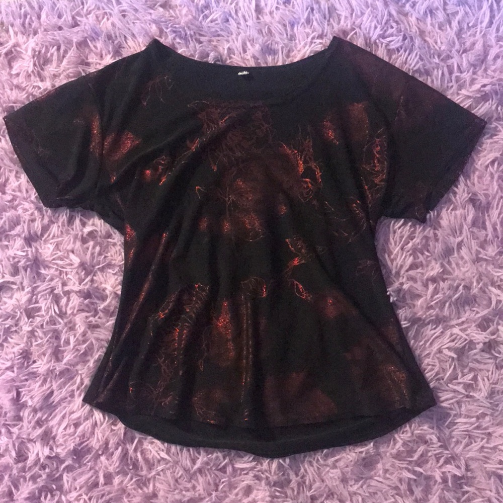 Glitter-Line Floral Top